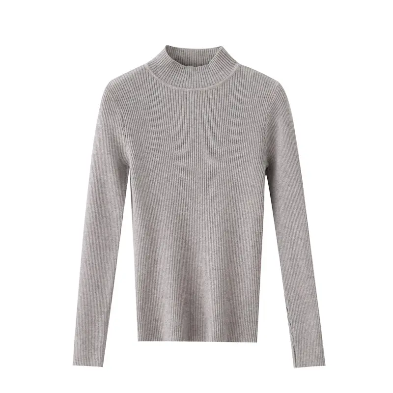 Women Knitted Sweater Pullover 2020 Semi-High Collar - Image 4