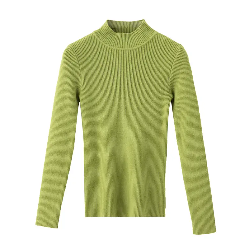 Women Knitted Sweater Pullover 2020 Semi-High Collar - Image 5