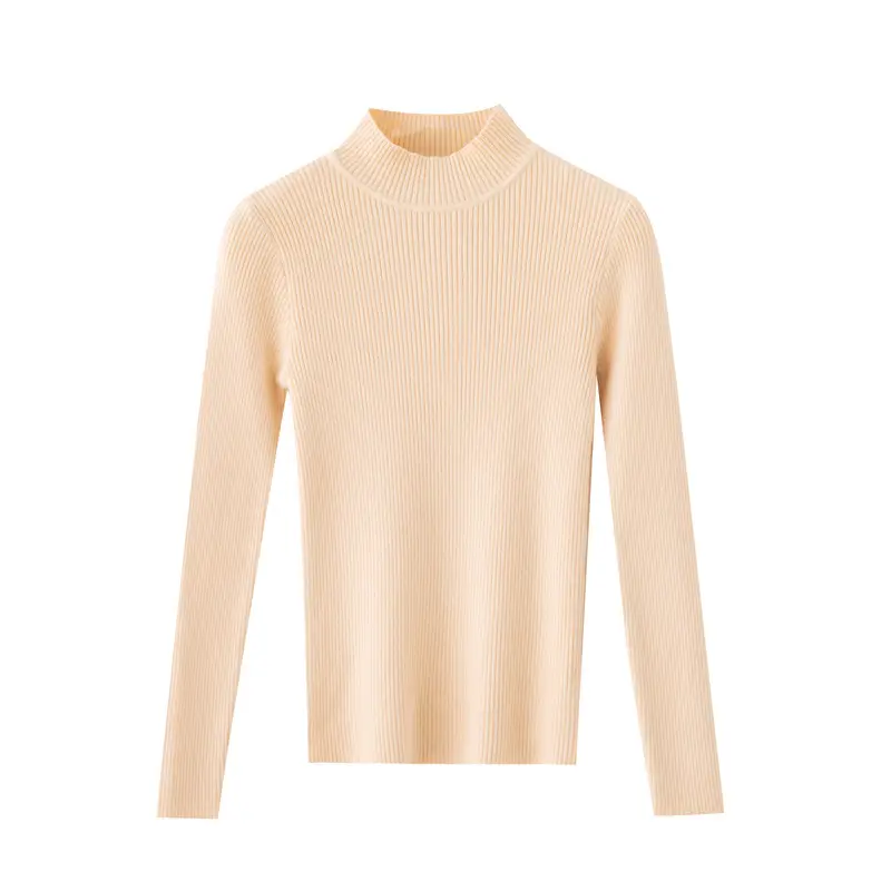 Women Knitted Sweater Pullover 2020 Semi-High Collar - Image 8
