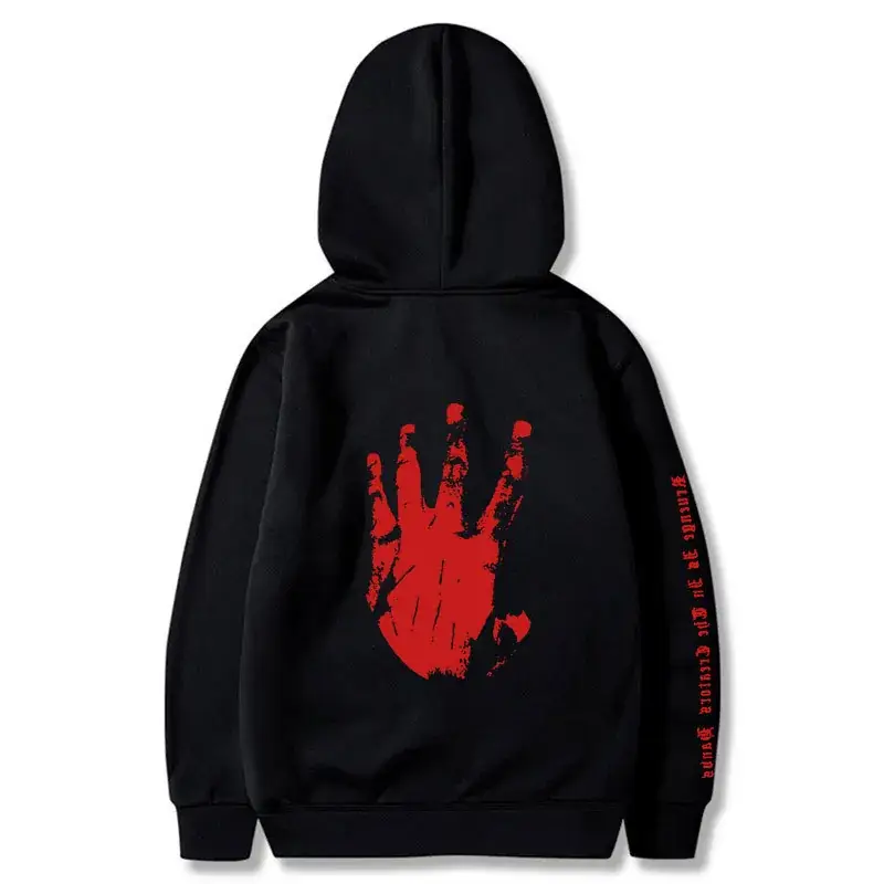 AliExpress Revenge Printed Hooded Pullover for Men Orange Large