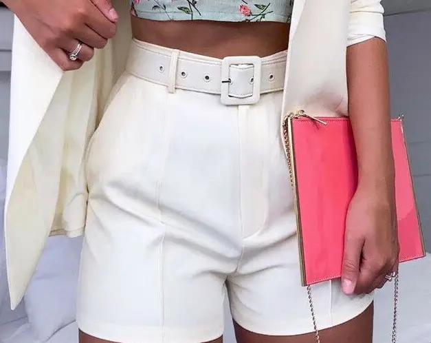 Yellow Blazer Shortset Women Crossbody Casual Suit