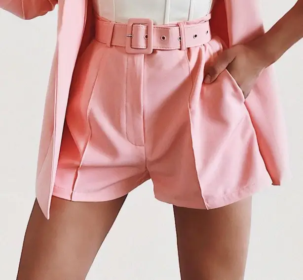 Yellow Blazer Shortset Women Crossbody Casual Suit