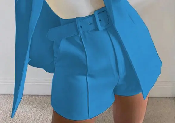 Yellow Blazer Shortset Women Crossbody Casual Suit