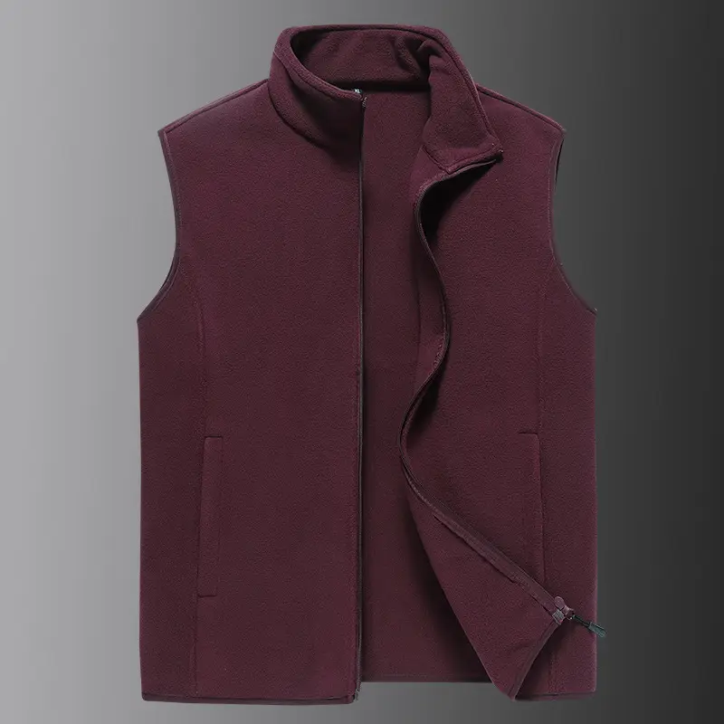 Men's Fleece Sleeveless Vest Olive Green Winter - Image 7