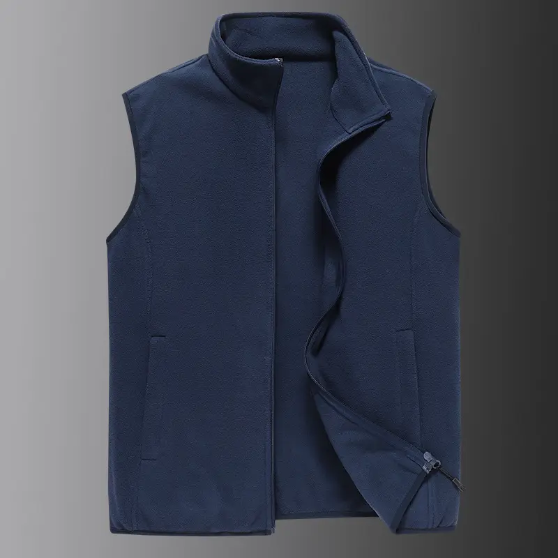 Men's Fleece Sleeveless Vest Olive Green Winter - Image 10