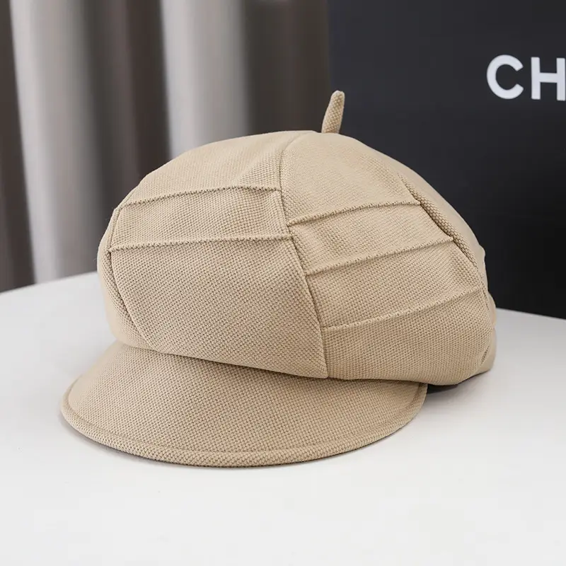 Autumn Winter Grey Octagonal Cap for Women - Image 5