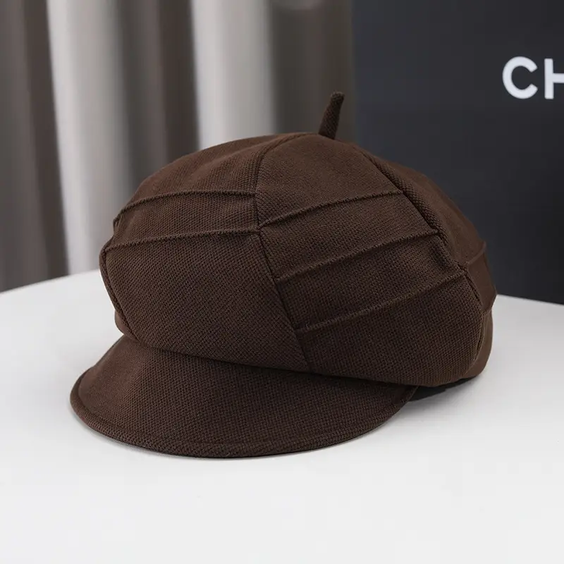 Autumn Winter Grey Octagonal Cap for Women - Image 6