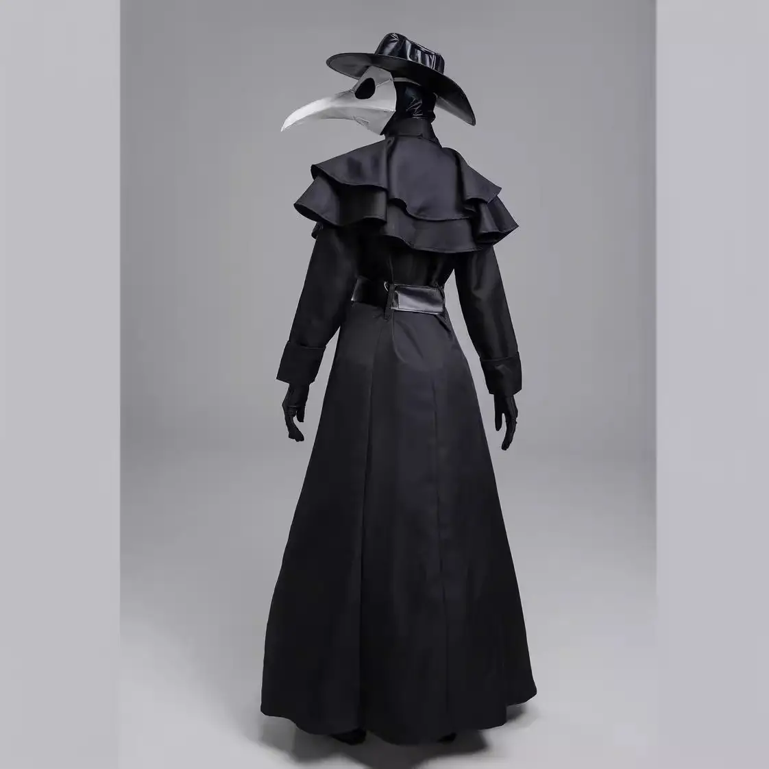 2025 Medieval Punk Black Robe Doctor Costume - Image 4
