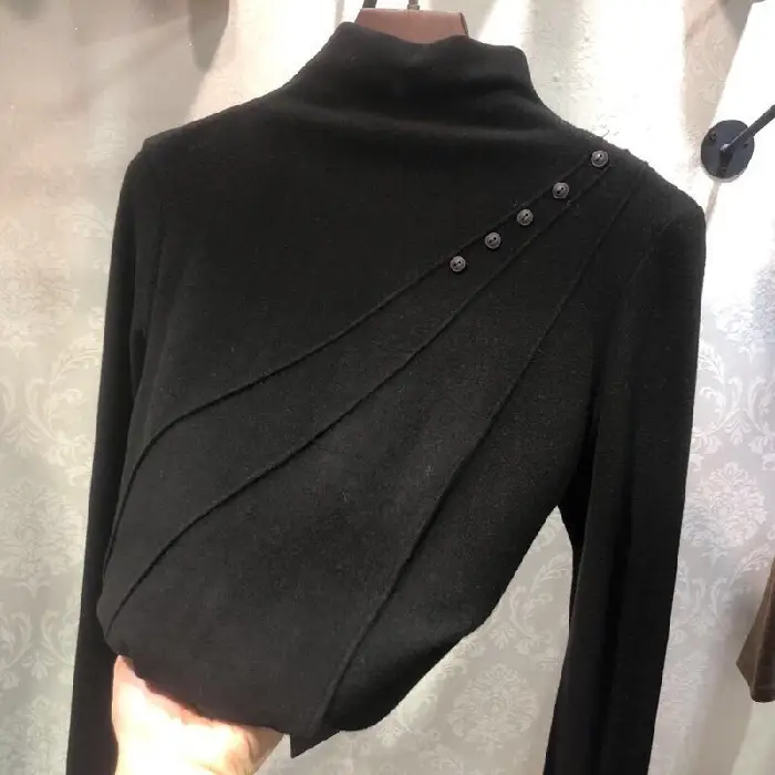 Women Velvet Fleece Shirt Brown High Collar Winter — feature 22