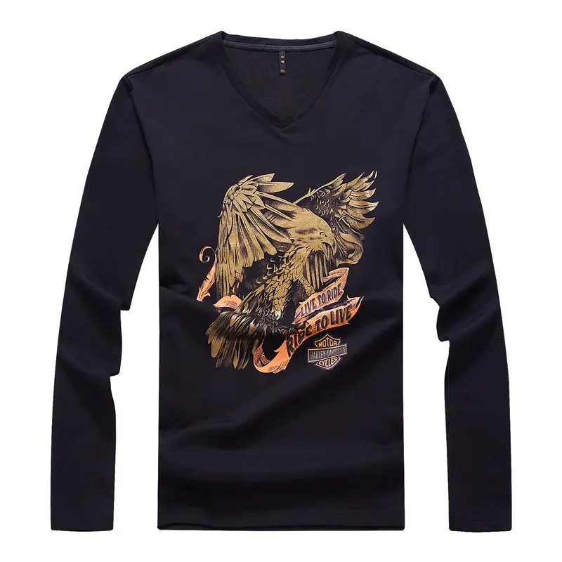Men's 2020 Harley V-Logo T-Shirt Black Gold - Image 6