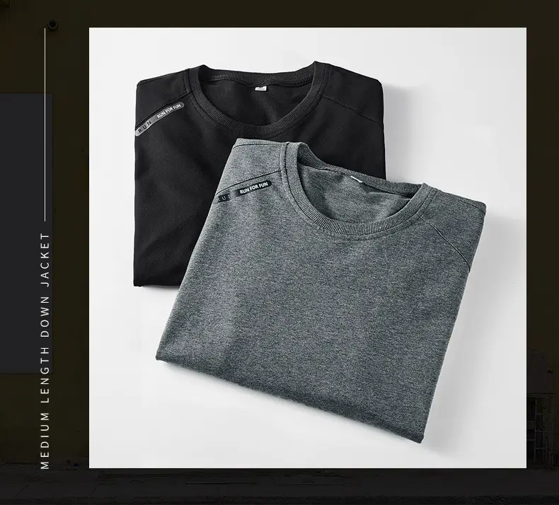 Men's Grey Pure Cotton Round Neck Sweater Large — feature 2