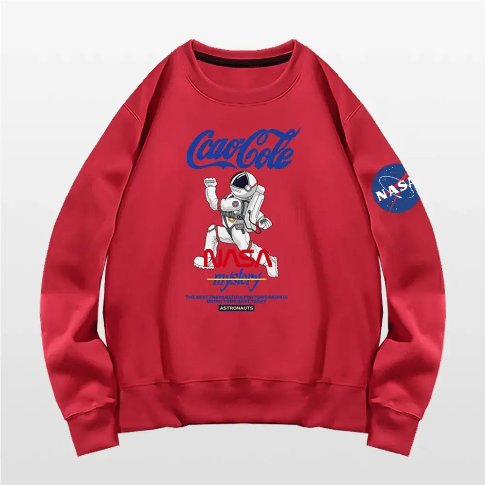 Men NASA Carlito Crewneck Sweatshirt Black Spring Autumn - Image 4