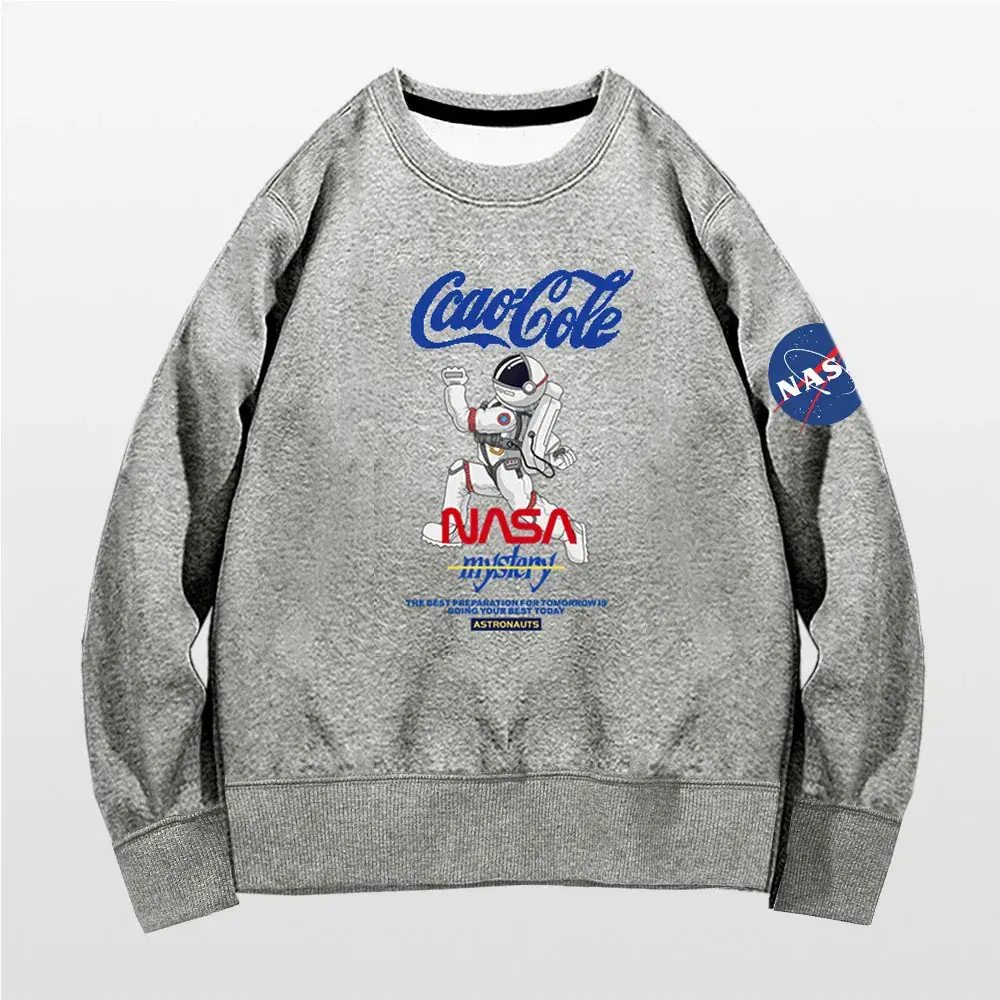 Men NASA Carlito Crewneck Sweatshirt Black Spring Autumn - Image 6