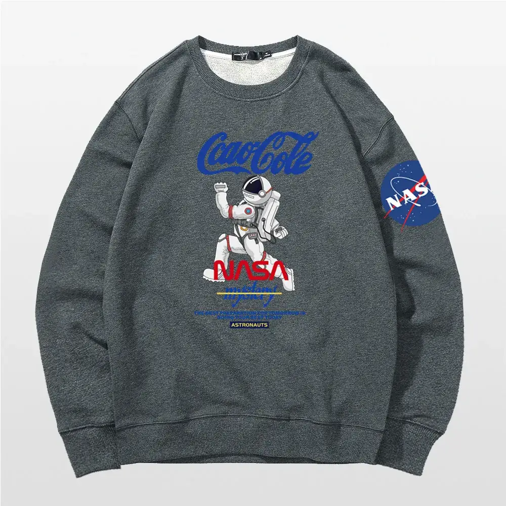 Men NASA Carlito Crewneck Sweatshirt Black Spring Autumn - Image 8