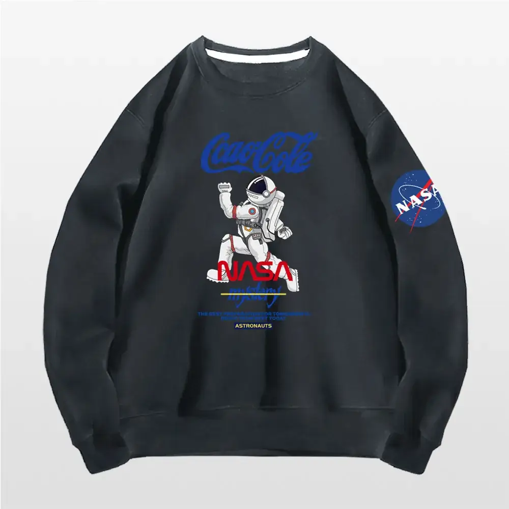 Men NASA Carlito Crewneck Sweatshirt Black Spring Autumn - Image 9