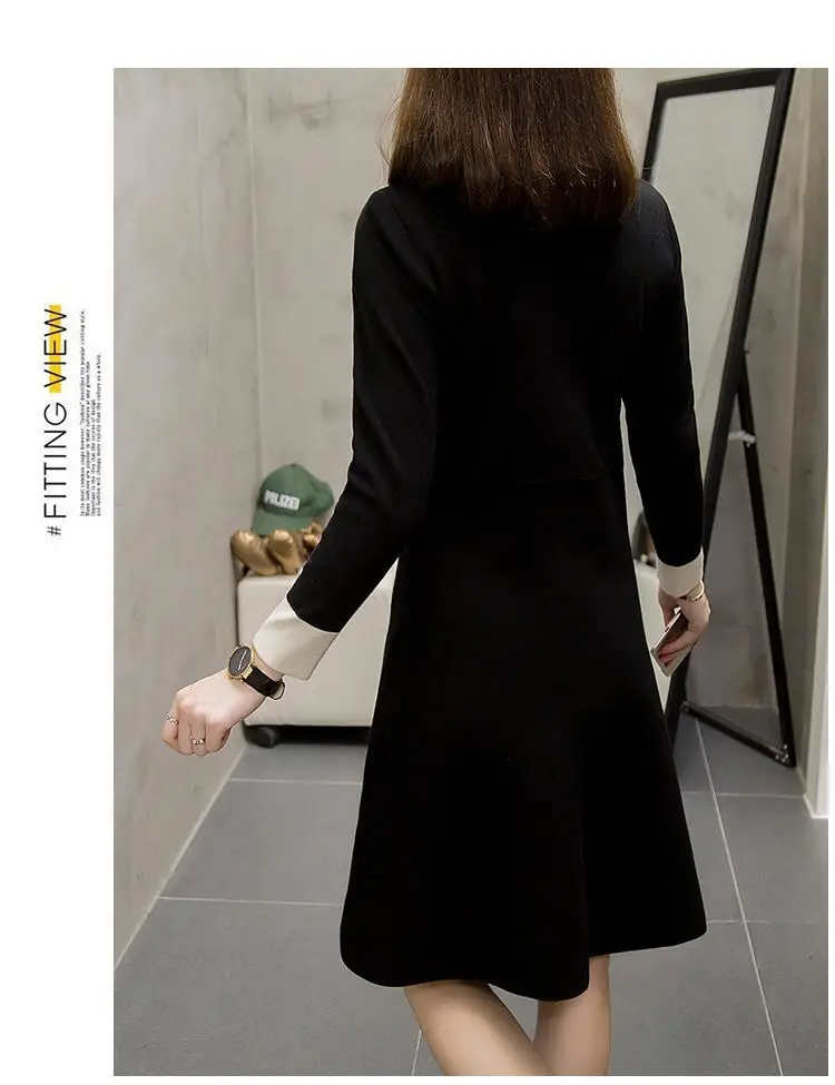 Korean Style Waist Slim Dress Red Bow Tie — feature 17