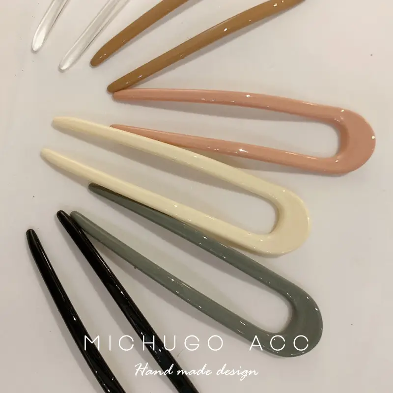 Modern U-Shaped Acrylic Hairpin for Daily Wear - Image 8
