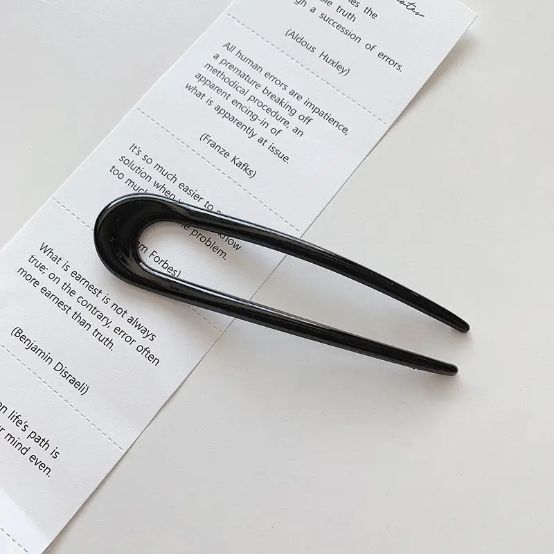 Modern U-Shaped Acrylic Hairpin for Daily Wear - Image 2