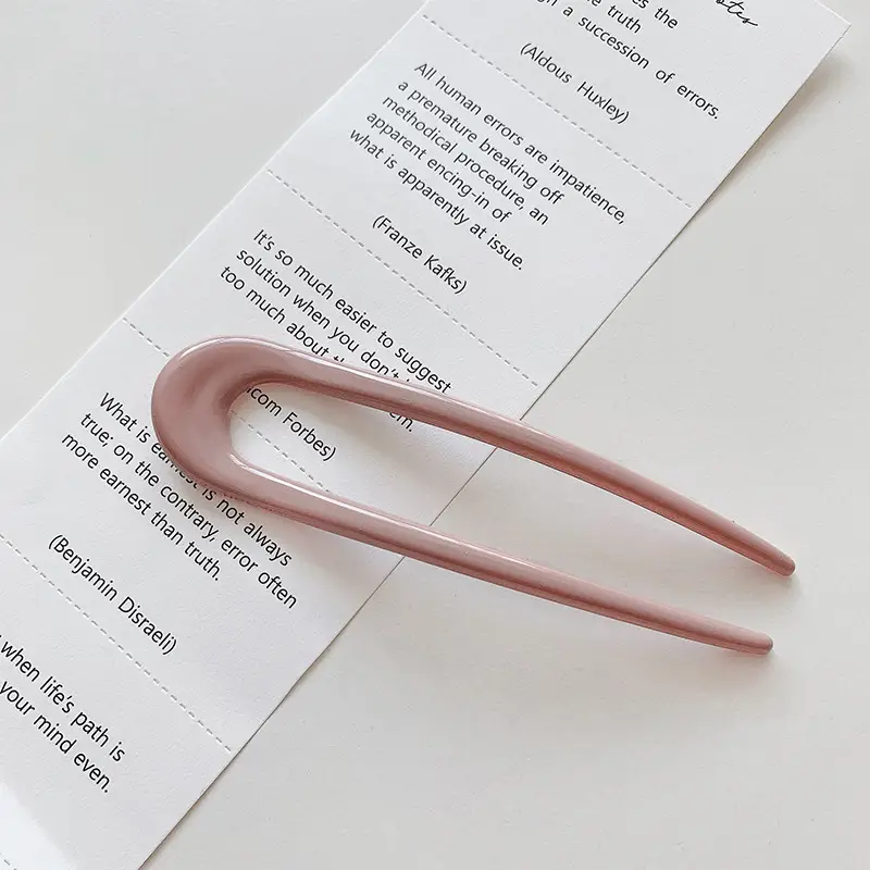 Modern U-Shaped Acrylic Hairpin for Daily Wear - Image 5