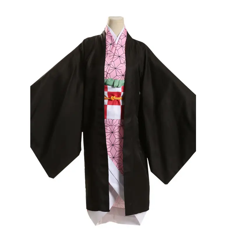 Children's Ghost Killing Blade Cosplay Suit White Black Flame Design - Image 2
