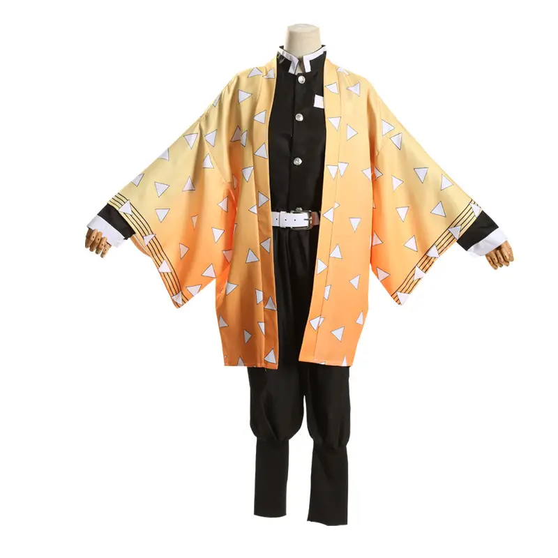 Children's Ghost Killing Blade Cosplay Suit White Black Flame Design - Image 3
