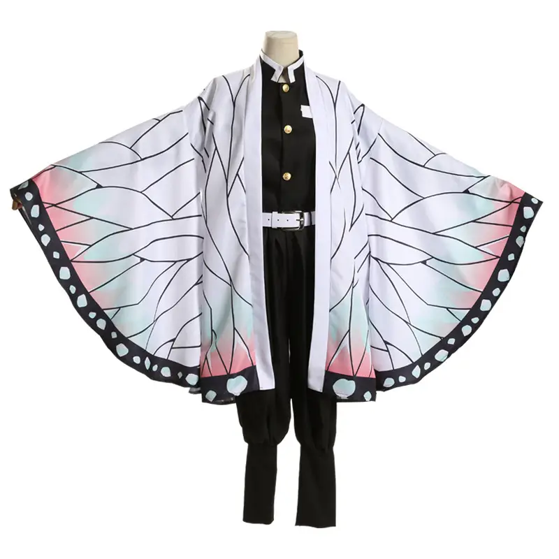 Children's Ghost Killing Blade Cosplay Suit White Black Flame Design - Image 4