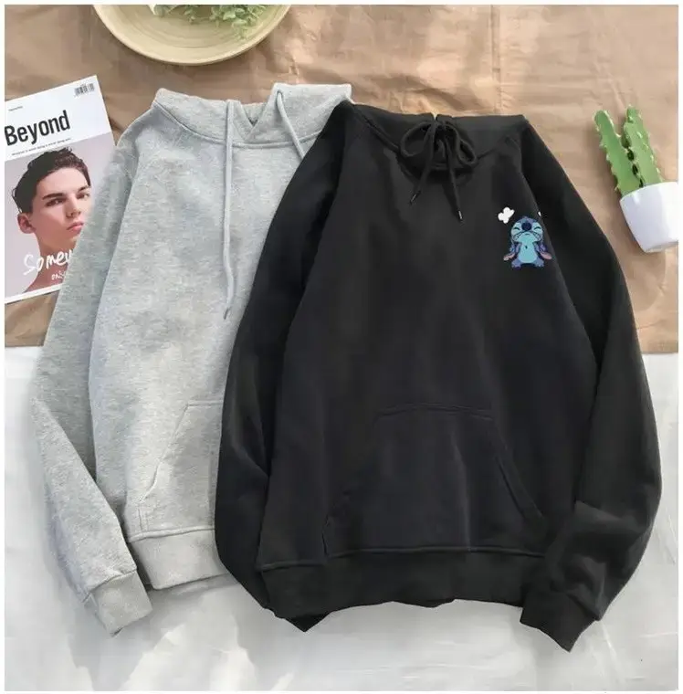 Black Hooded Fleece Sweater for Men Women Autumn Winter — feature 1