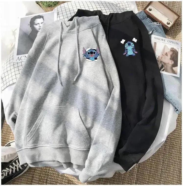 Black Hooded Fleece Sweater for Men Women Autumn Winter — feature 3
