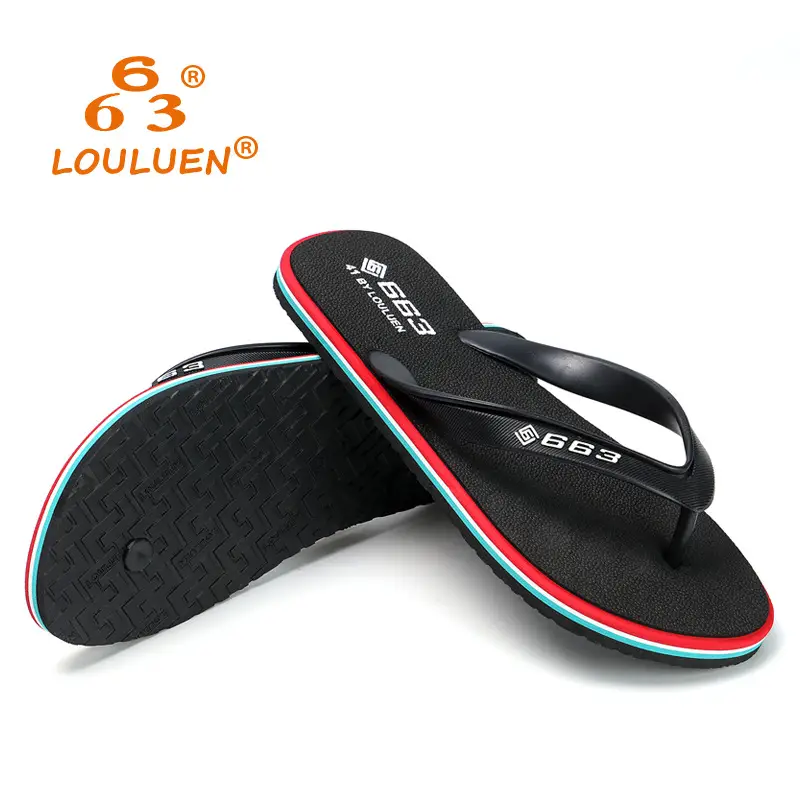 Lu Lu Red Rubber Flip Flops for Men
