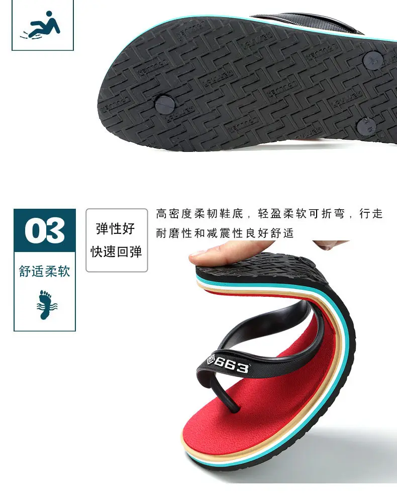Lu Lu Red Rubber Flip Flops for Men — feature 7