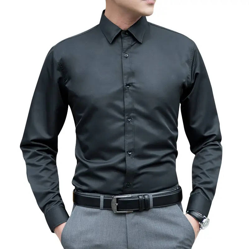 Men's Slim Fit Burgundy Button Down Shirt - Image 12