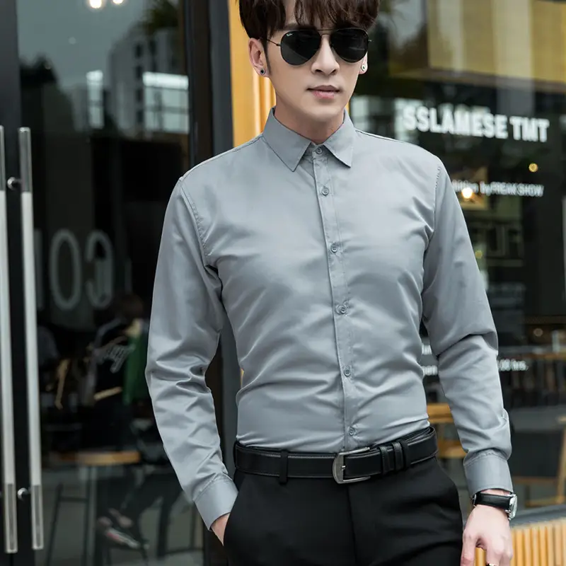 Men's Slim Fit Burgundy Button Down Shirt - Image 5