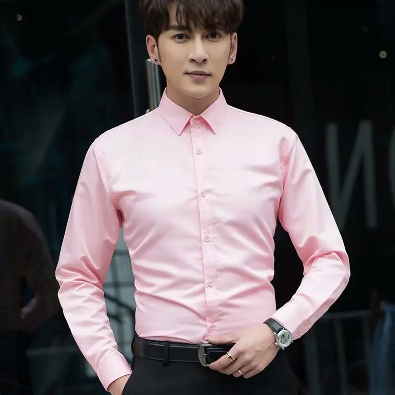 Men's Slim Fit Burgundy Button Down Shirt - Image 7