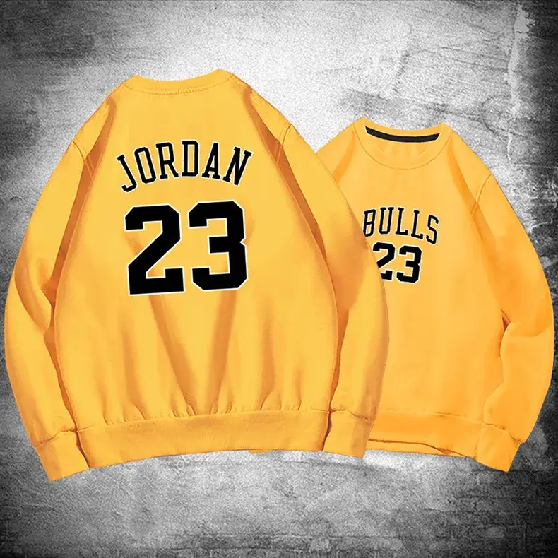 Men Women Spring Pullover Sweaters Jordan23 Bull23 White - Image 12