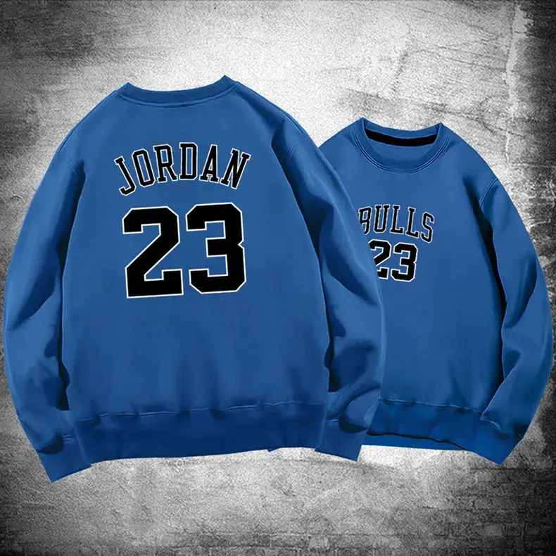 Men Women Spring Pullover Sweaters Jordan23 Bull23 White - Image 14
