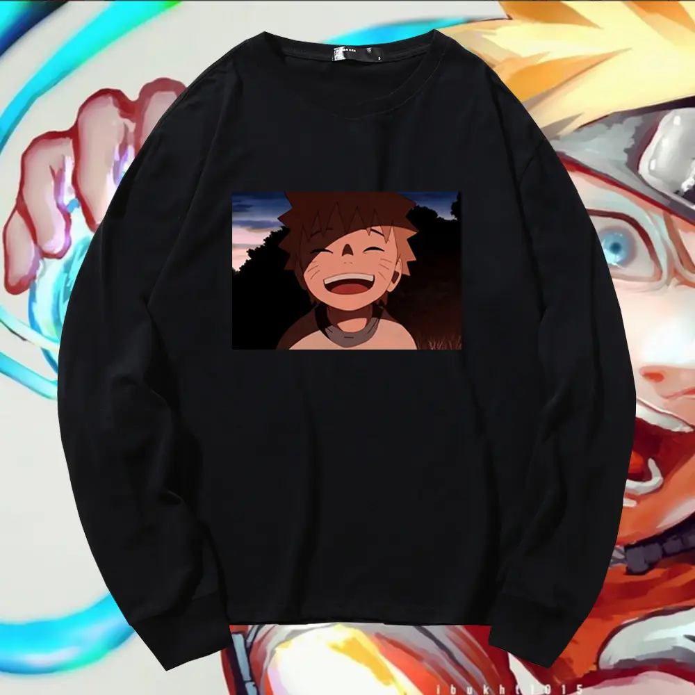 Naruto Graphic Long Sleeve T-Shirt Black