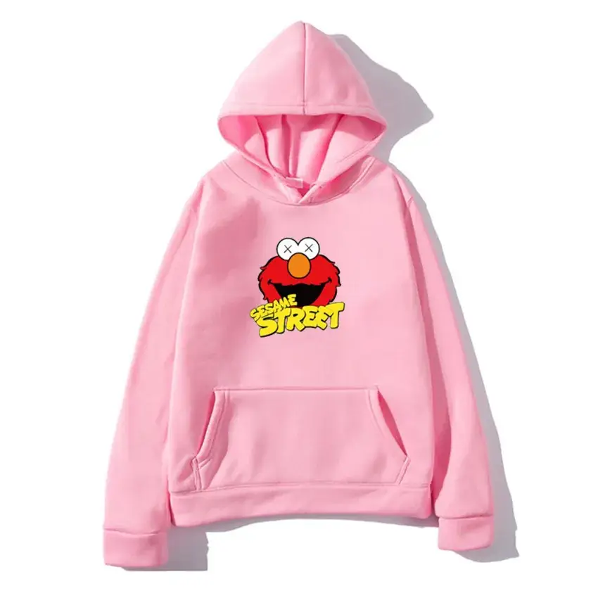 Men's Cartoon Hoodie Grey Fleece Winter Loose Fit - Image 10