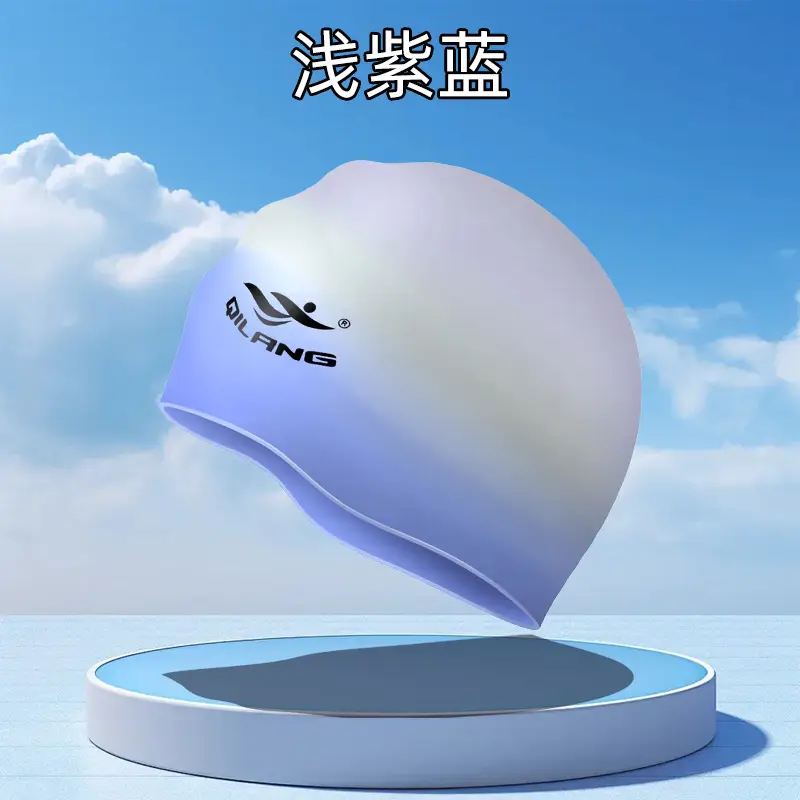 Qilang Silicone Swimming Cap Wholesale for Adults and Kidsren 50g Waterproof Men and Women Long Hair Swimming Cap Custom Made with Logo