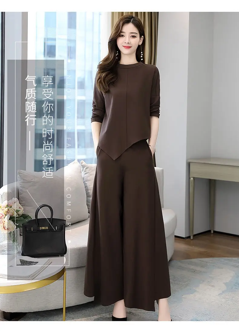 Women Grey Slimming Skirt-Pants Two-Piece Suit Set — feature 7