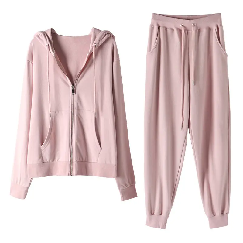 Women's Pink Hooded Sweatshirt 2-Piece Set - Image 21