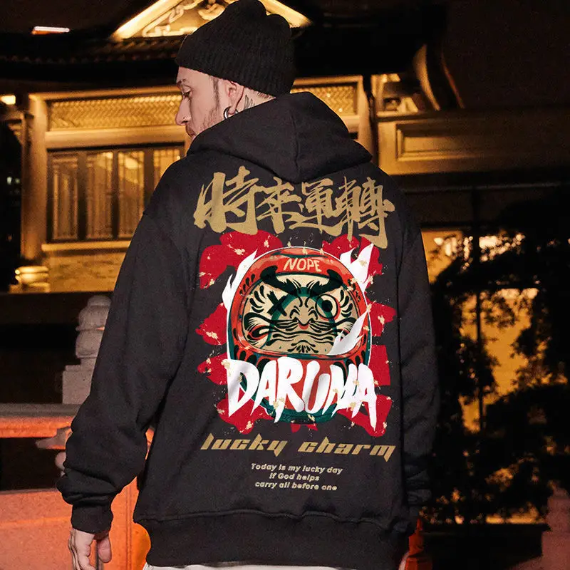 National Tide Oversize Men's Hoodie Black Lion Print - Image 9