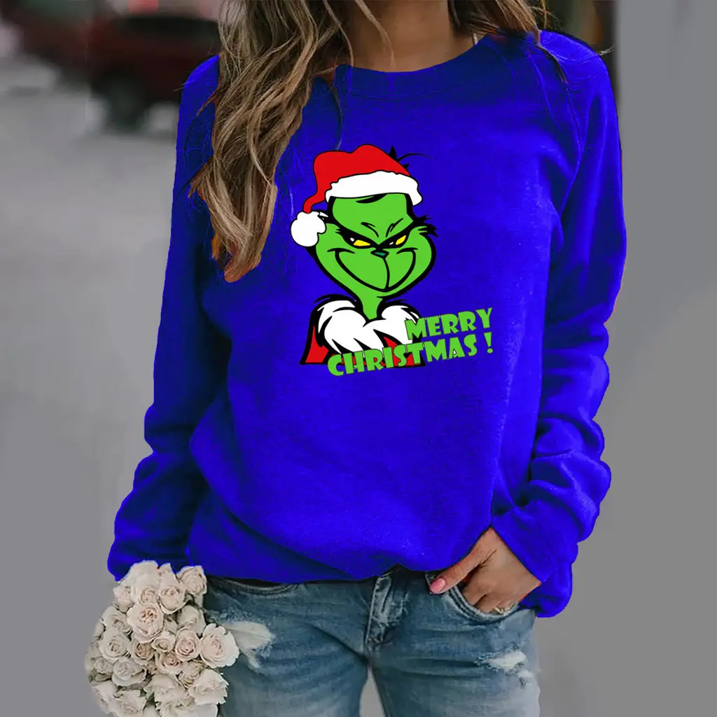 Green Elf Christmas Sweater Women Brown Long Sleeve - Image 10