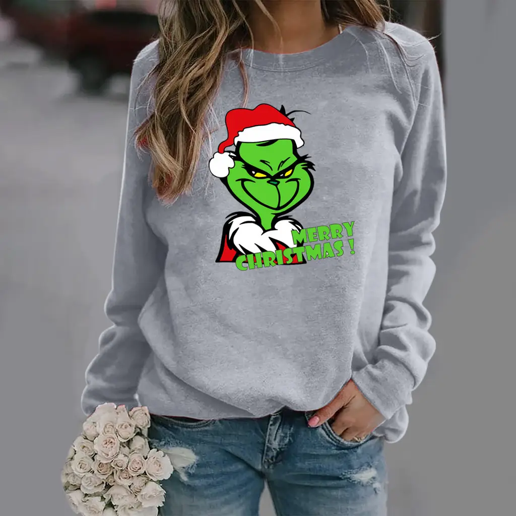Green Elf Christmas Sweater Women Brown Long Sleeve - Image 7