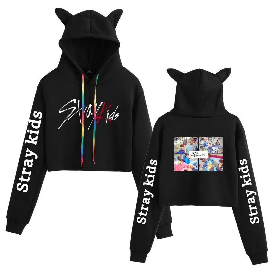 Stray Kids Hooded Vest Set Gray Cat Ears - Image 21