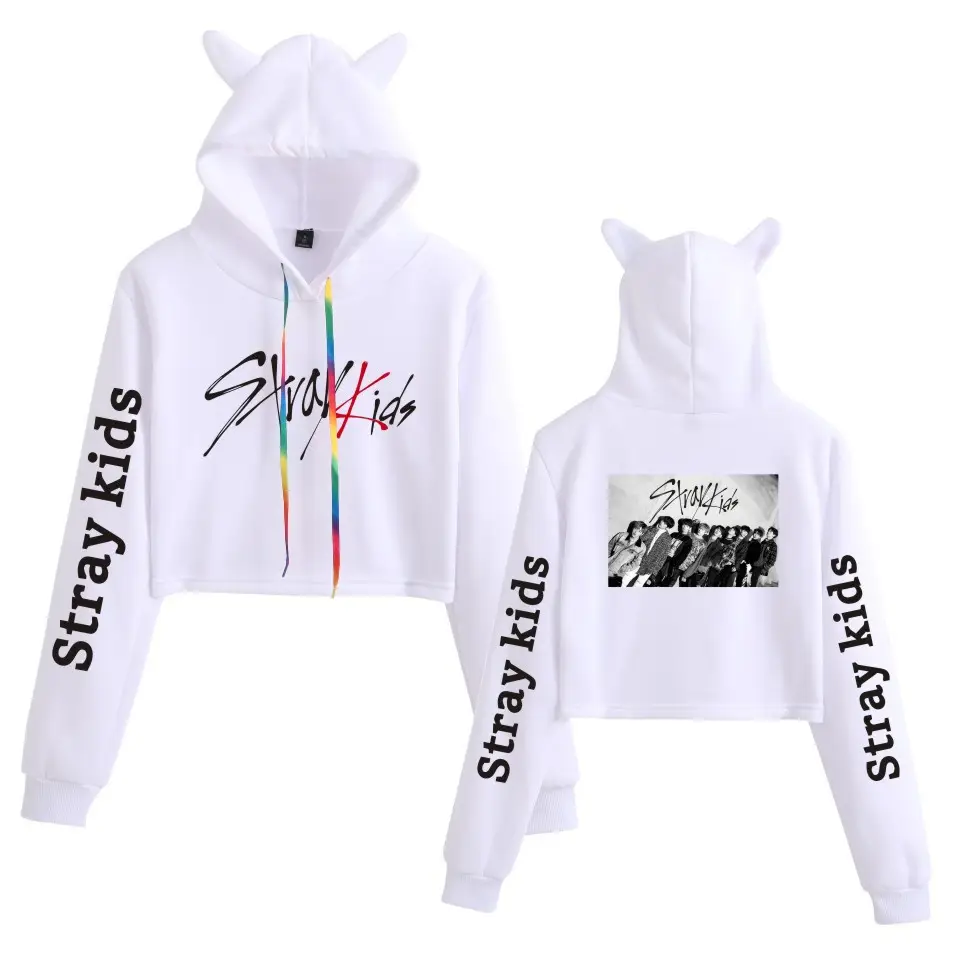 Stray Kids Hooded Vest Set Gray Cat Ears - Image 10