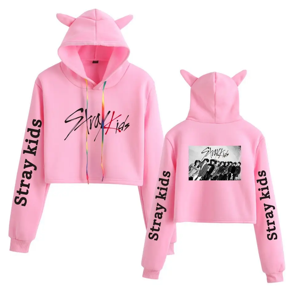 Stray Kids Hooded Vest Set Gray Cat Ears - Image 12