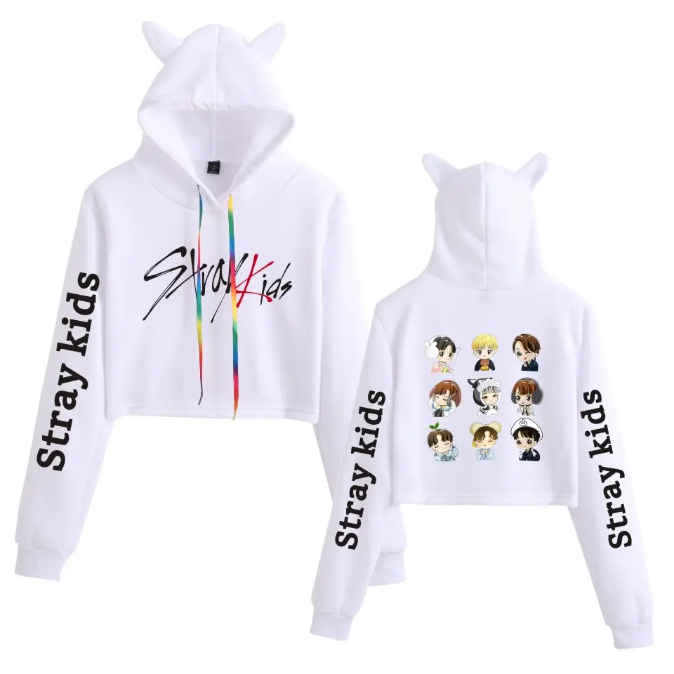 Stray Kids Hooded Vest Set Gray Cat Ears - Image 14