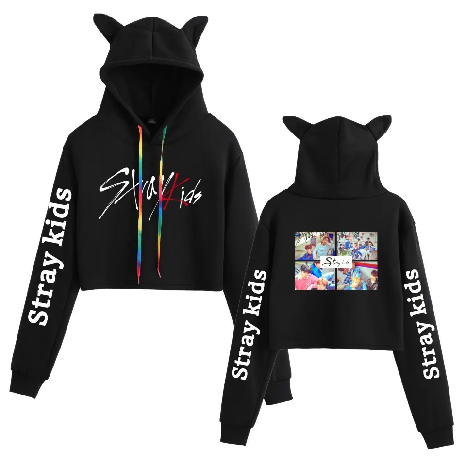 Stray Kids Hooded Vest Set Gray Cat Ears - Image 17