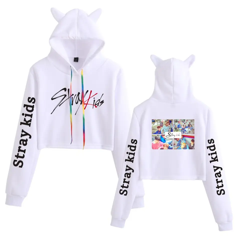 Stray Kids Hooded Vest Set Gray Cat Ears - Image 18