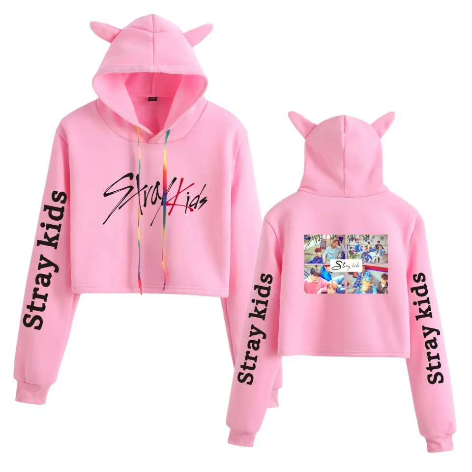 Stray Kids Hooded Vest Set Gray Cat Ears - Image 20